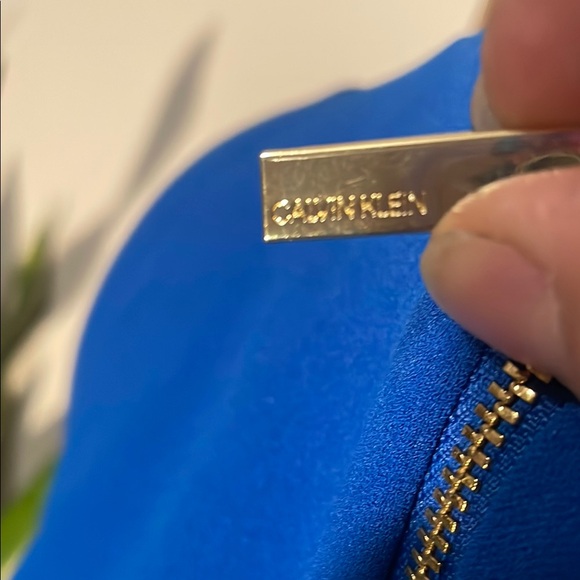 Calvin Klein Blue Ruffle Sleeveless Dress - Picture 8 of 14